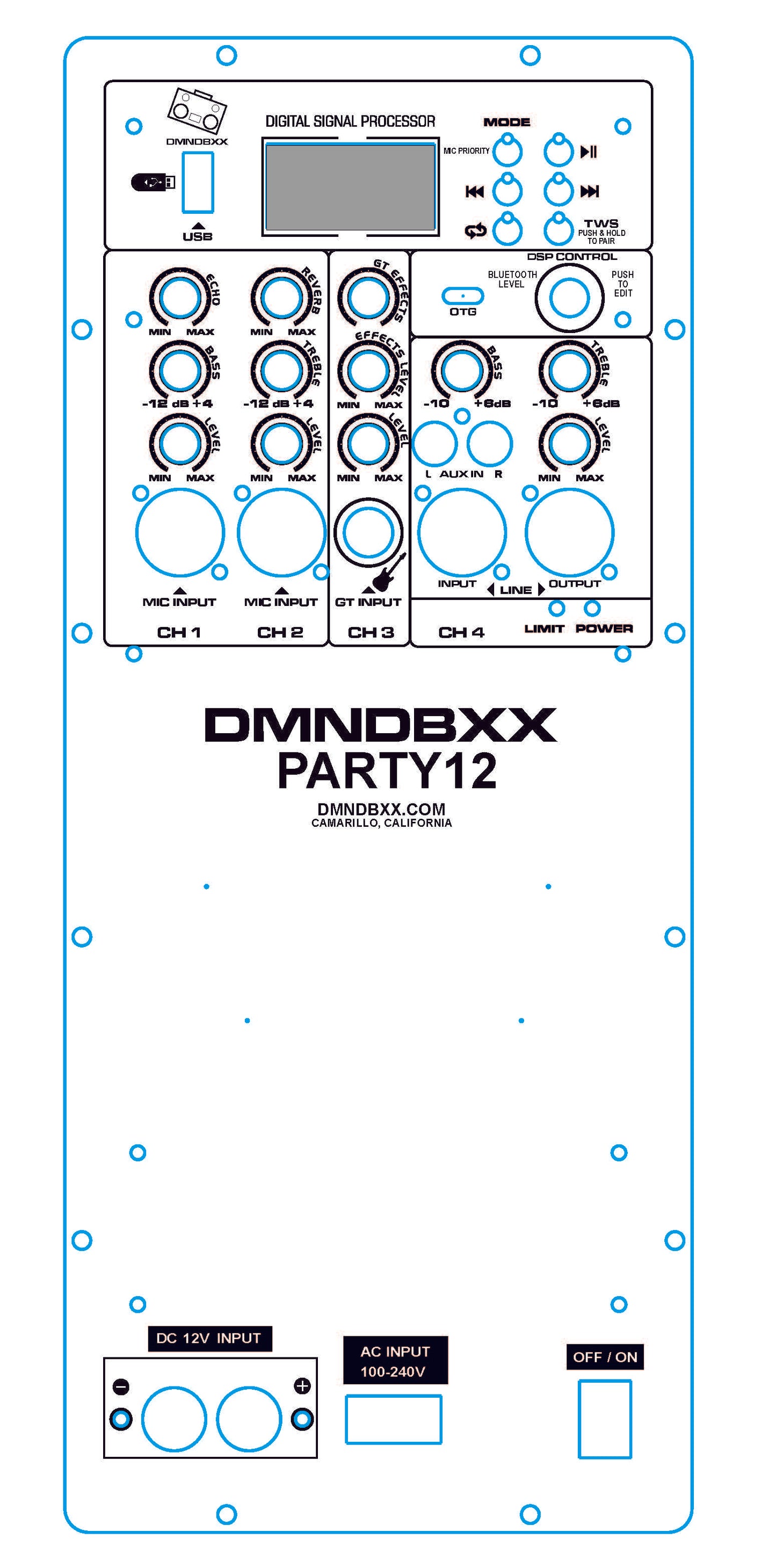DMNDBXX PARTY12 Amplified Speaker (PREORDER SALE Ships April 30)
