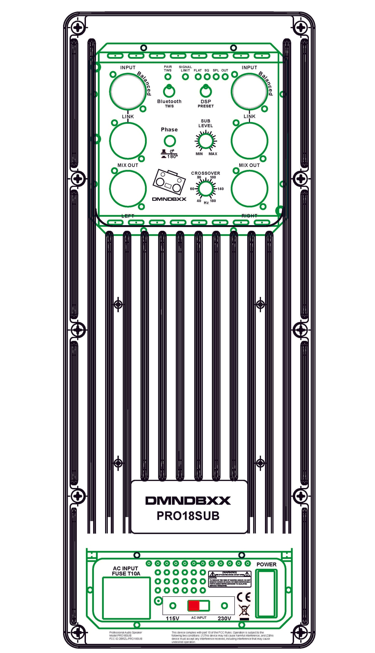 DMNDBXX PRO18SUB Amplified Subwoofer - Ships Immediately